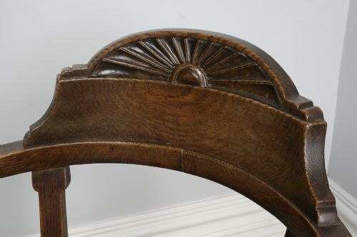 fig 3. Antique Victorian Oak Revolving Office Armchair (Circa 1870)