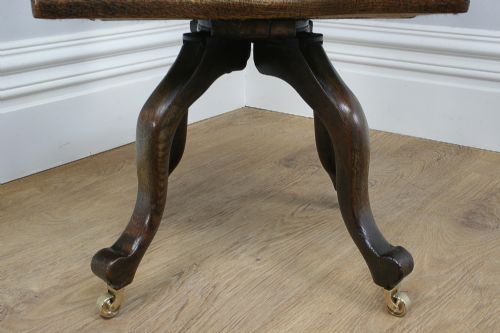 fig 8. Antique Victorian Oak Revolving Office Armchair (Circa 1870)