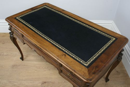 fig 3. Antique Louis XV Revival French Walnut & Leather Centre Desk (Circa 1850)
