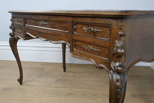 fig 5. Antique Louis XV Revival French Walnut & Leather Centre Desk (Circa 1850)