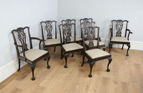 8 Chippendale Revival Mahogany Dining Chairs by S&h Jewell of London (Circa 1860)