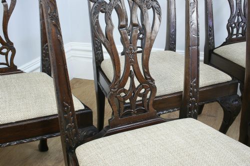 fig 3. 8 Chippendale Revival Mahogany Dining Chairs by S&H Jewell of London (Circa 1860)