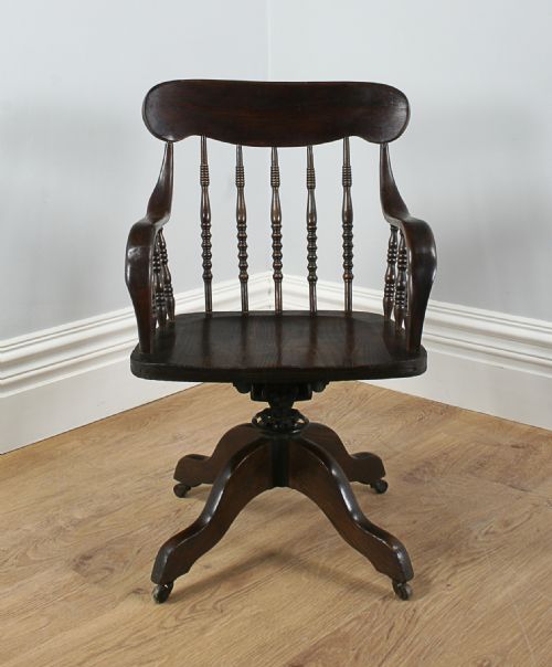 fig 1. American Ash & Elm Revolving Sheriff’s Office Armchair (Circa 1890)