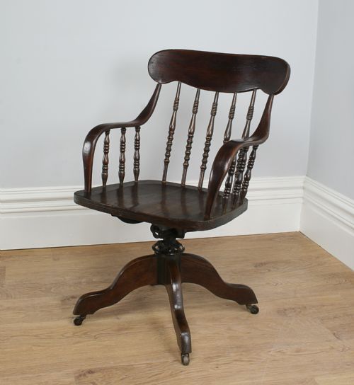 fig 2. American Ash & Elm Revolving Sheriff’s Office Armchair (Circa 1890)