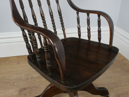 fig 4. American Ash & Elm Revolving Sheriff’s Office Armchair (Circa 1890)