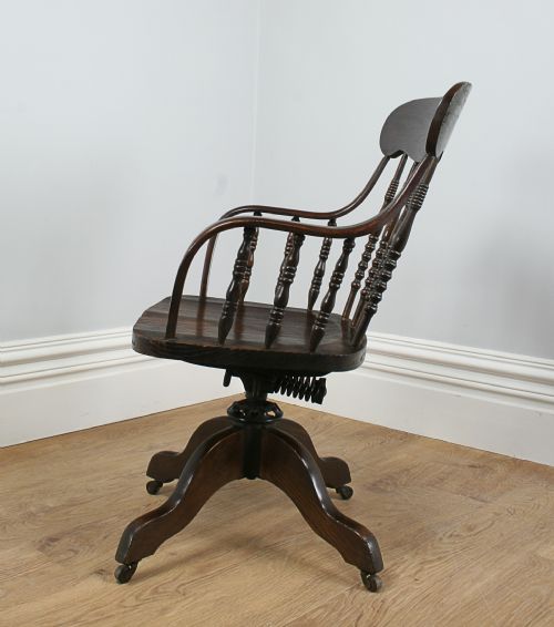 fig 9. American Ash & Elm Revolving Sheriff’s Office Armchair (Circa 1890)