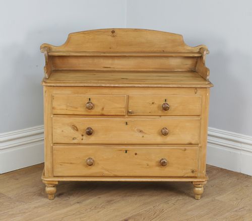 fig 1. Victorian Galleried Pine Chest of Drawers (Circa 1840)