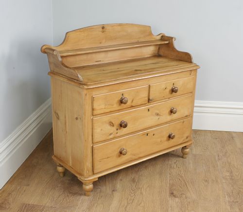 fig 2. Victorian Galleried Pine Chest of Drawers (Circa 1840)