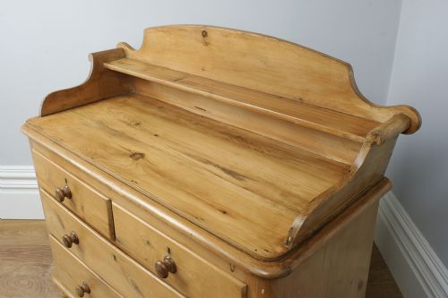 fig 3. Victorian Galleried Pine Chest of Drawers (Circa 1840)