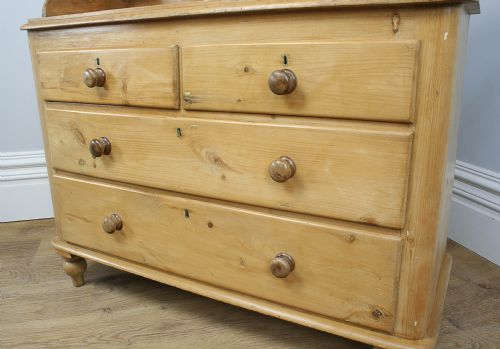fig 6. Victorian Galleried Pine Chest of Drawers (Circa 1840)