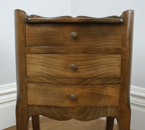 fig 6. Pair of Antique French Louis XV1 Revival Chestnut Bedside Cabinets (Circa 1920)