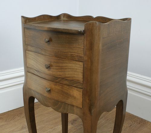 fig 7. Pair of Antique French Louis XV1 Revival Chestnut Bedside Cabinets (Circa 1920)