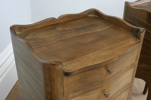 fig 4. Pair of Antique French Louis XV1 Revival Chestnut Bedside Cabinets (Circa 1920)
