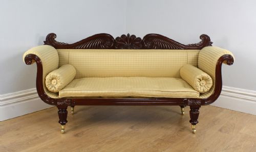 fig 1. William IV Double Scroll End Upholstered Mahogany Couch (Circa 1830)