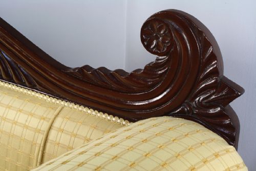 fig 3. William IV Double Scroll End Upholstered Mahogany Couch (Circa 1830)