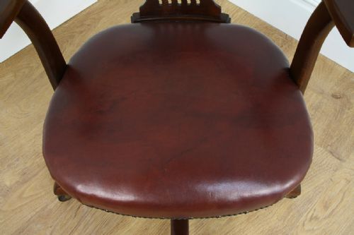 fig 6. Antique Edwardian Mahogany Revolving Office Armchair (Circa 1910)