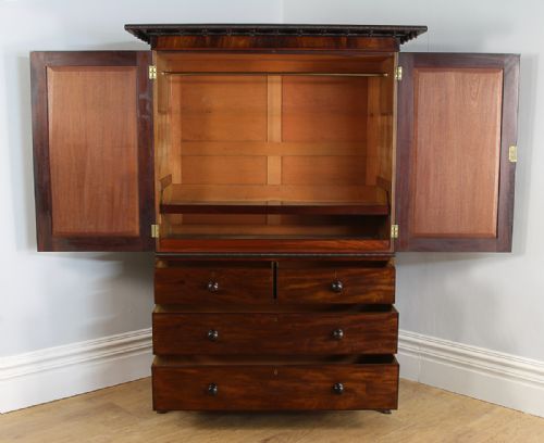 fig 9. Flame Mahogany William IV Linen Press Hanging Cupboard (Circa 1835)