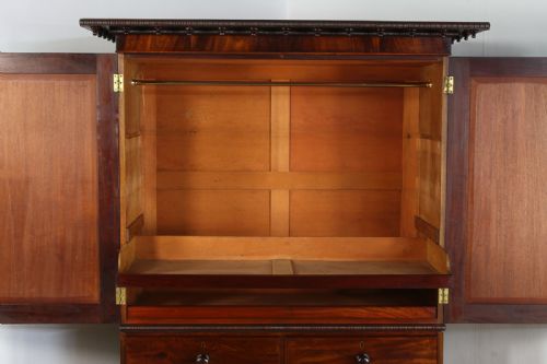 fig 10. Flame Mahogany William IV Linen Press Hanging Cupboard (Circa 1835)