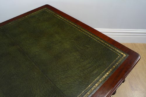 fig 4. Victorian 6ft Mahogany & Leather Partners Library Table (Circa 1860)