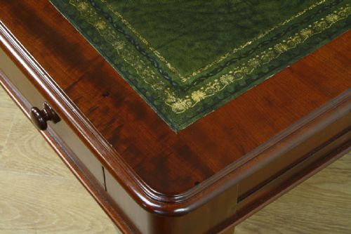 fig 5. Victorian 6ft Mahogany & Leather Partners Library Table (Circa 1860)