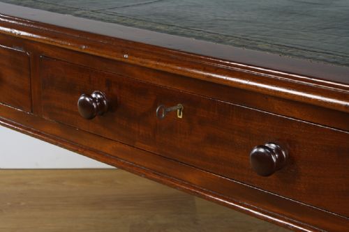 fig 7. Victorian 6ft Mahogany & Leather Partners Library Table (Circa 1860)