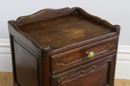 fig 5. Pair of Antique French Louis XV1 Revival Oak Bedside Cabinets (Circa 1920)