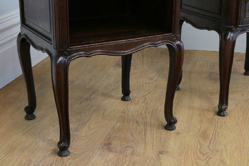fig 6. Pair of Antique French Louis XV1 Revival Oak Bedside Cabinets (Circa 1920)