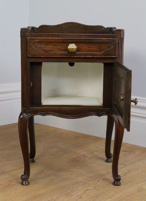 fig 8. Pair of Antique French Louis XV1 Revival Oak Bedside Cabinets (Circa 1920)