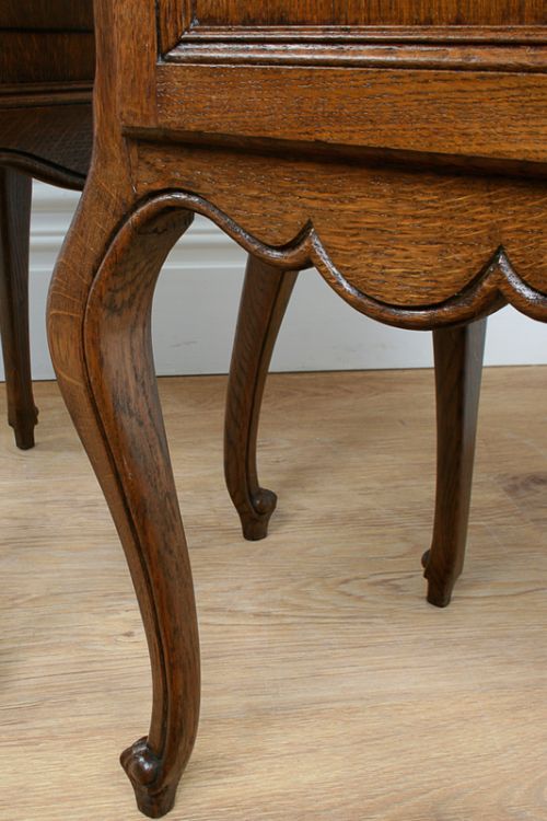 fig 7. Pair of French Louis XV1 Revival Oak Bedside Cabinets (Circa 1920)