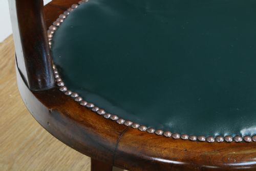 fig 6. Victorian Mahogany & Leather Revolving Office Armchair (Circa 1870)