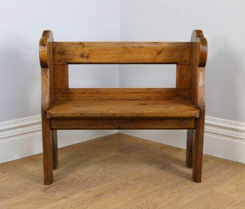 fig 1. Victorian 4ft Pine Church Pew (Circa 1860)