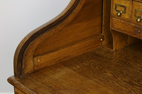 fig 5. 4ft 2” Victorian Oak Roll Top Pedestal Desk (Circa 1880)