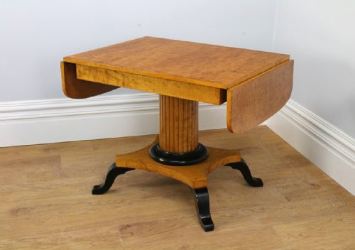 German Art Deco Biedermeier Bird’s Eye Maple Sofa Table (Circa 1930)