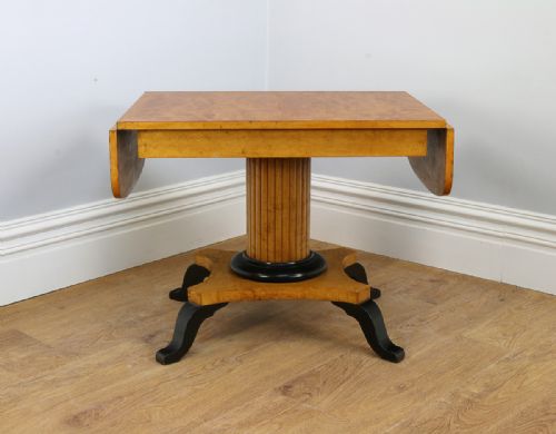fig 1. German Art Deco Biedermeier Bird’s Eye Maple Sofa Table (Circa 1930)