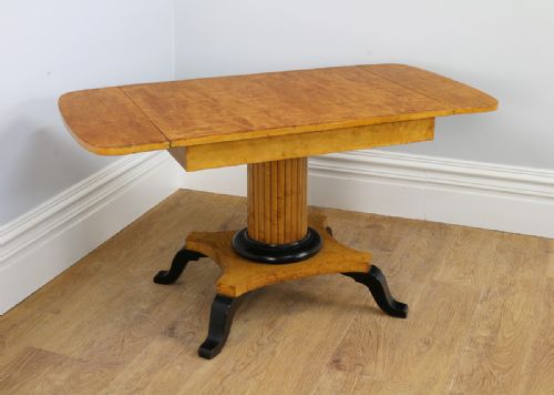 fig 2. German Art Deco Biedermeier Bird’s Eye Maple Sofa Table (Circa 1930)