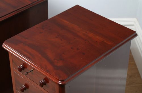 fig 4. Pair of Victorian Flame Mahogany Bedside Chests (Circa 1860)