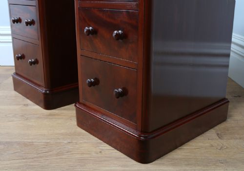 fig 6. Pair of Victorian Flame Mahogany Bedside Chests (Circa 1860)
