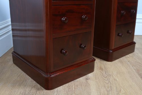 fig 7. Pair of Victorian Flame Mahogany Bedside Chests (Circa 1860)