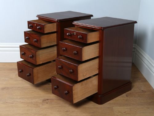 fig 8. Pair of Victorian Flame Mahogany Bedside Chests (Circa 1860)