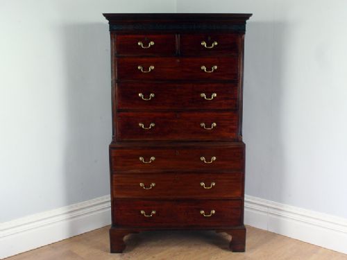 English George III Mahogany Chippendale Influenced Chest on Chest (Circa 1780)