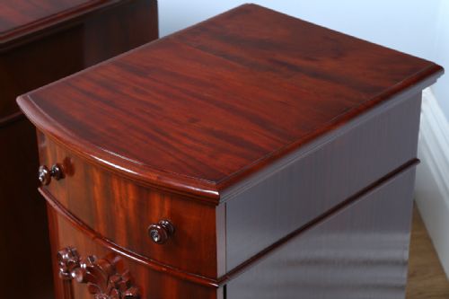 fig 4. Pair of Victorian Bow Front Mahogany Bedside Cupboards (Circa 1860)