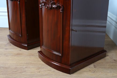 fig 6. Pair of Victorian Bow Front Mahogany Bedside Cupboards (Circa 1860)