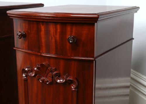 fig 5. Pair of Victorian Bow Front Mahogany Bedside Cupboards (Circa 1860)