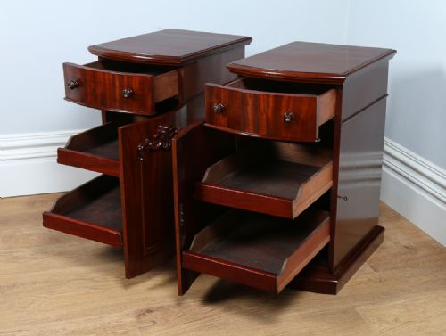 fig 7. Pair of Victorian Bow Front Mahogany Bedside Cupboards (Circa 1860)
