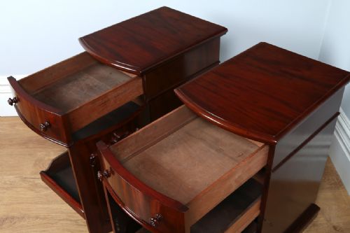 fig 8. Pair of Victorian Bow Front Mahogany Bedside Cupboards (Circa 1860)