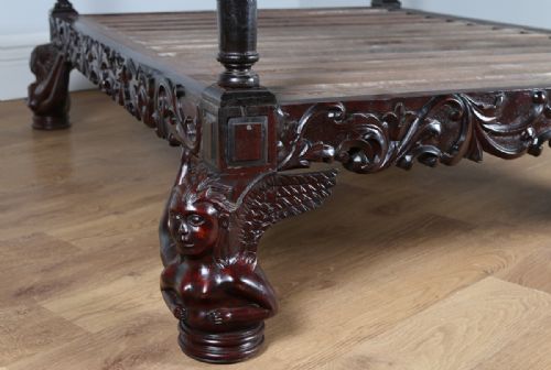 fig 7. 5ft King Size Colonial Raj Four Poster Day Bed (Circa 1800)