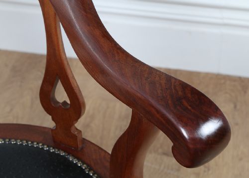 fig 5. Victorian Mahogany & Ostrich Leather Revolving Office Armchair (Circa 1870)