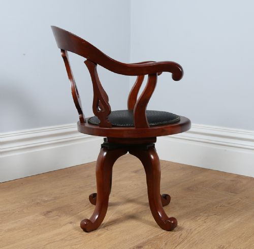 fig 9. Victorian Mahogany & Ostrich Leather Revolving Office Armchair (Circa 1870)