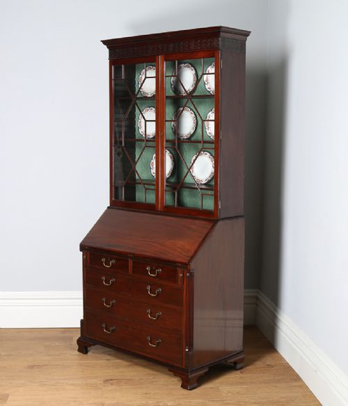 fig 1. George III Chippendale Revival Mahogany Bureau Bookcase (Circa 1880)
