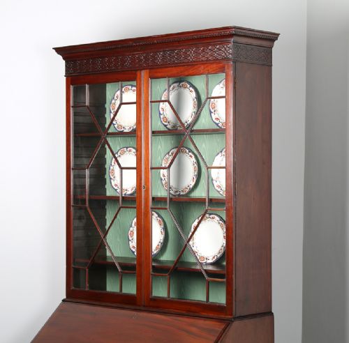 fig 3. George III Chippendale Revival Mahogany Bureau Bookcase (Circa 1880)